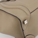 CELINE Luggage Micro shopper Hand Bag Leather Beige Auth 194755SAM-11