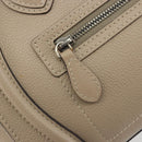 CELINE Luggage Micro shopper Hand Bag Leather Beige Auth 194755SAM-15