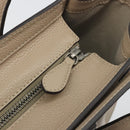 CELINE Luggage Micro shopper Hand Bag Leather Beige Auth 194755SAM-16