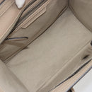 CELINE Luggage Micro shopper Hand Bag Leather Beige Auth 194755SAM-18