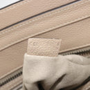 CELINE Luggage Micro shopper Hand Bag Leather Beige Auth 194755SAM-24