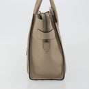 CELINE Luggage Micro shopper Hand Bag Leather Beige Auth 194755SAM-4