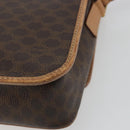 CELINE Macadam Canvas Circle Shoulder Bag PVC Leather Brown Gold Auth 194756-16