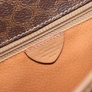 CELINE Macadam Canvas Circle Shoulder Bag PVC Leather Brown Gold Auth 194756-12