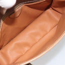 CELINE Macadam Canvas Circle Shoulder Bag PVC Leather Brown Gold Auth 194756-11
