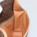CELINE Macadam Canvas Circle Shoulder Bag PVC Leather Brown Gold Auth 194756-19