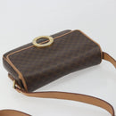 CELINE Macadam Canvas Circle Shoulder Bag PVC Leather Brown Gold Auth 194756-6