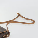 CELINE Macadam Canvas Circle Shoulder Bag PVC Leather Brown Gold Auth 194756-8