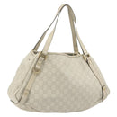 GUCCI GG Canvas Guccissima Abbey Tote Bag Leather White Gold 130736 Auth 194757V-1