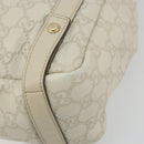 GUCCI GG Canvas Guccissima Abbey Tote Bag Leather White Gold 130736 Auth 194757V-10