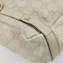 GUCCI GG Canvas Guccissima Abbey Tote Bag Leather White Gold 130736 Auth 194757V-13