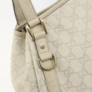 GUCCI GG Canvas Guccissima Abbey Tote Bag Leather White Gold 130736 Auth 194757V-14