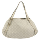GUCCI GG Canvas Guccissima Abbey Tote Bag Leather White Gold 130736 Auth 194757V-2
