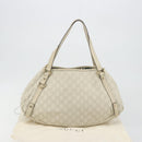 GUCCI GG Canvas Guccissima Abbey Tote Bag Leather White Gold 130736 Auth 194757V-23