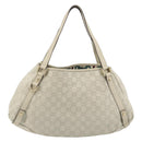 GUCCI GG Canvas Guccissima Abbey Tote Bag Leather White Gold 130736 Auth 194757V-3