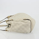 GUCCI GG Canvas Guccissima Abbey Tote Bag Leather White Gold 130736 Auth 194757V-5