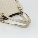 GUCCI GG Canvas Guccissima Abbey Tote Bag Leather White Gold 130736 Auth 194757V-7