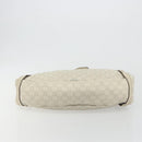 GUCCI GG Canvas Guccissima Abbey Tote Bag Leather White Gold 130736 Auth 194757V-9
