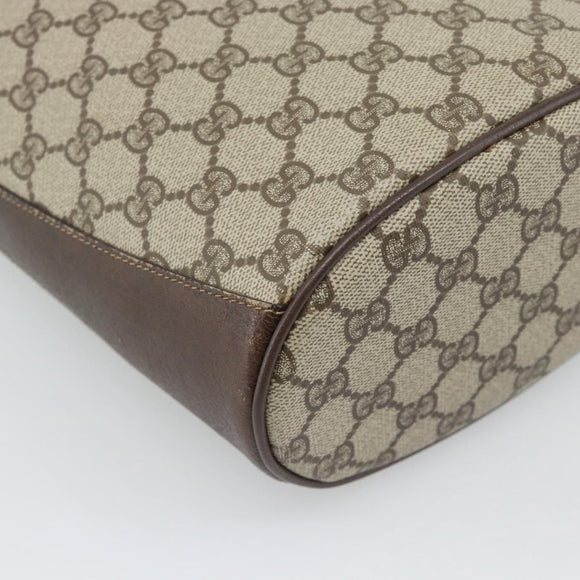 GUCCI GG Supreme Web Sherry Line Bag PVC Beige Gold 904 02 001 Auth 194758