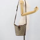 GUCCI GG Supreme Web Sherry Line Bag PVC Beige Gold 904 02 001 Auth 194758-23
