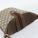 GUCCI GG Supreme Web Sherry Line Bag PVC Beige Gold 904 02 001 Auth 194758-6