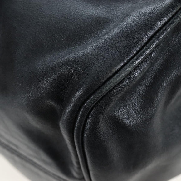 Miu Miu Hand Bag Leather 2way Black Gold Auth 194760V