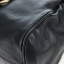 Miu Miu Hand Bag Leather 2way Black Gold Auth 194760V-20