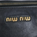 Miu Miu Hand Bag Leather 2way Black Gold Auth 194760V-21