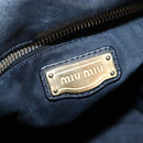 Miu Miu Hand Bag Leather 2way Black Gold Auth 194760V-23