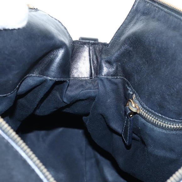 Miu Miu Hand Bag Leather 2way Black Gold Auth 194760V