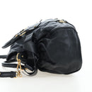Miu Miu Hand Bag Leather 2way Black Gold Auth 194760V-3