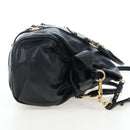 Miu Miu Hand Bag Leather 2way Black Gold Auth 194760V-4