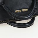 Miu Miu Hand Bag Leather 2way Black Gold Auth 194760V-8