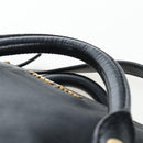 Miu Miu Hand Bag Leather 2way Black Gold Auth 194760V-14