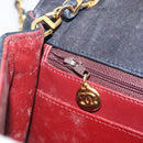CHANEL Matelasse Chain Shoulder Bag Lamb Skin Navy Gold CC Auth 194761-22