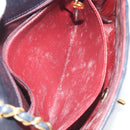 CHANEL Matelasse Chain Shoulder Bag Lamb Skin Navy Gold CC Auth 194761-11