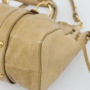 Miu Miu Hand Bag Leather 2way Beige Gold Auth 194762M-15