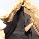 Miu Miu Hand Bag Leather 2way Beige Gold Auth 194762M-22