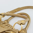 Miu Miu Hand Bag Leather 2way Beige Gold Auth 194762M-8
