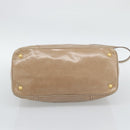 PRADA Hand Bag Leather 2way Beige Gold Auth 194763M-5