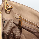 PRADA Hand Bag Leather 2way Beige Gold Auth 194763M-24