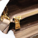 PRADA Hand Bag Leather 2way Beige Gold Auth 194763M-27