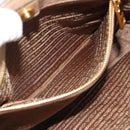 PRADA Hand Bag Leather 2way Beige Gold Auth 194763M-31