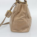 PRADA Hand Bag Leather 2way Beige Gold Auth 194763M-4