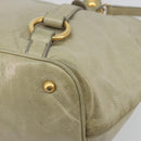 Miu Miu Hand Bag Leather 2way Beige Gold Auth 194764V-12