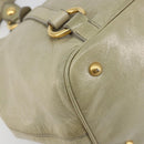 Miu Miu Hand Bag Leather 2way Beige Gold Auth 194764V-13