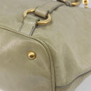 Miu Miu Hand Bag Leather 2way Beige Gold Auth 194764V-14