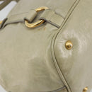 Miu Miu Hand Bag Leather 2way Beige Gold Auth 194764V-15
