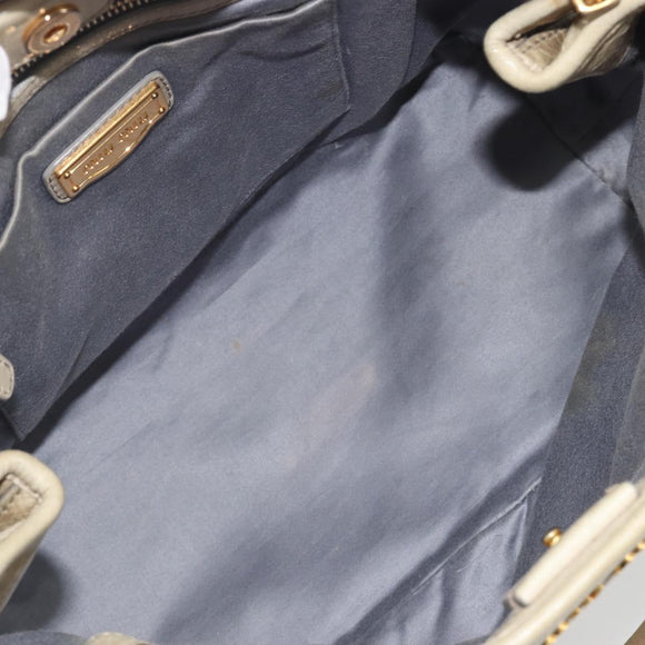Miu Miu Hand Bag Leather 2way Beige Gold Auth 194764V