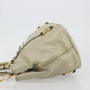 Miu Miu Hand Bag Leather 2way Beige Gold Auth 194764V-5